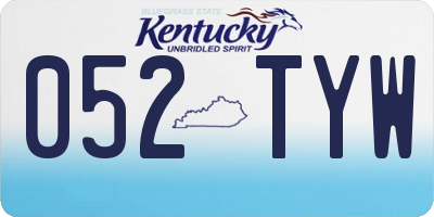 KY license plate 052TYW