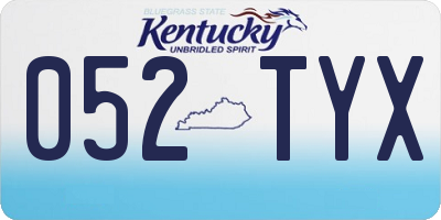 KY license plate 052TYX