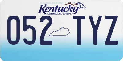 KY license plate 052TYZ