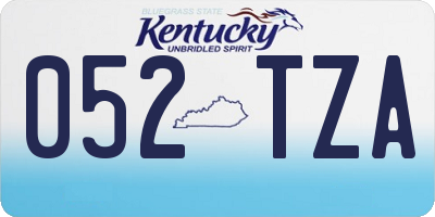 KY license plate 052TZA