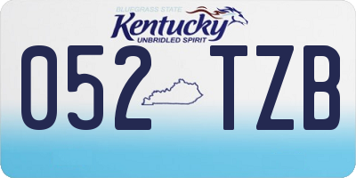 KY license plate 052TZB
