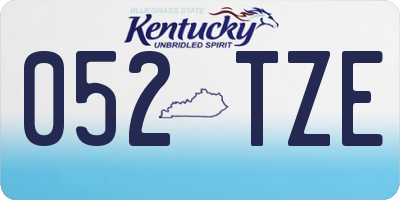KY license plate 052TZE