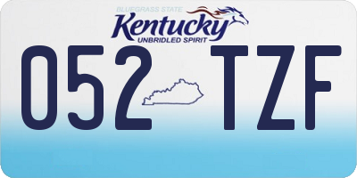 KY license plate 052TZF
