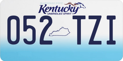KY license plate 052TZI
