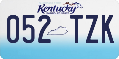 KY license plate 052TZK