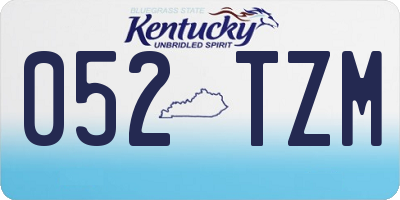 KY license plate 052TZM