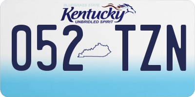 KY license plate 052TZN