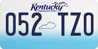 KY license plate 052TZO