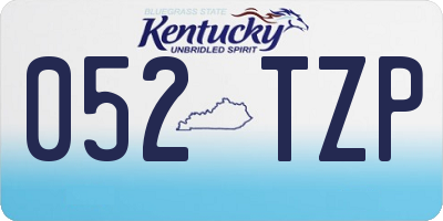 KY license plate 052TZP