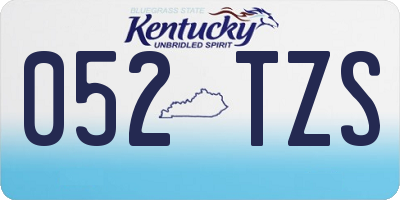 KY license plate 052TZS