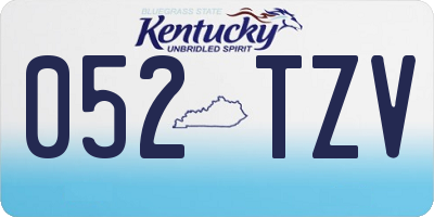 KY license plate 052TZV
