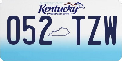KY license plate 052TZW