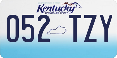 KY license plate 052TZY