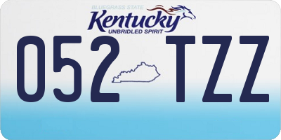 KY license plate 052TZZ