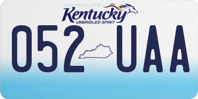 KY license plate 052UAA