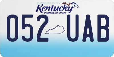 KY license plate 052UAB
