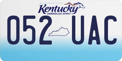 KY license plate 052UAC