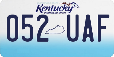 KY license plate 052UAF