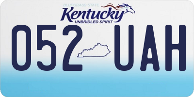 KY license plate 052UAH