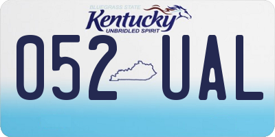 KY license plate 052UAL