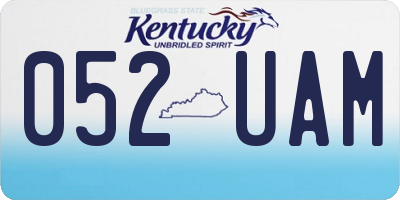 KY license plate 052UAM