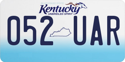 KY license plate 052UAR