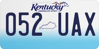 KY license plate 052UAX