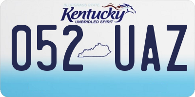 KY license plate 052UAZ