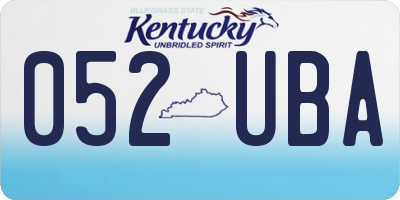 KY license plate 052UBA