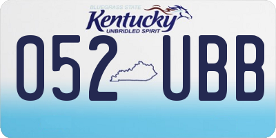 KY license plate 052UBB