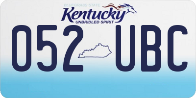 KY license plate 052UBC