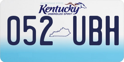 KY license plate 052UBH