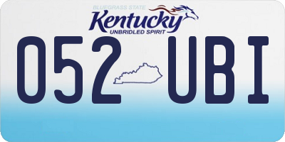 KY license plate 052UBI