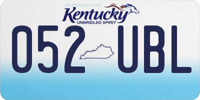 KY license plate 052UBL