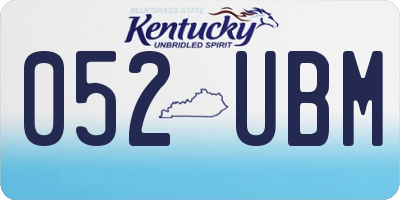 KY license plate 052UBM
