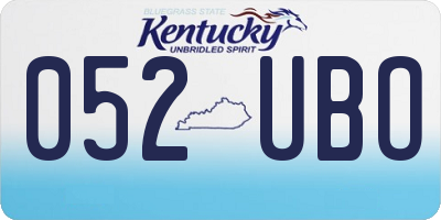 KY license plate 052UBO