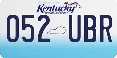 KY license plate 052UBR