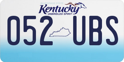 KY license plate 052UBS