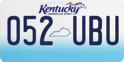 KY license plate 052UBU