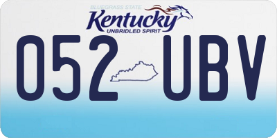 KY license plate 052UBV