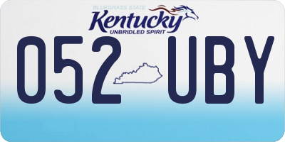 KY license plate 052UBY