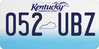 KY license plate 052UBZ