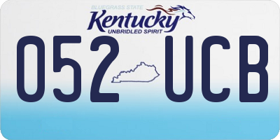 KY license plate 052UCB