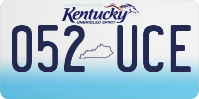 KY license plate 052UCE