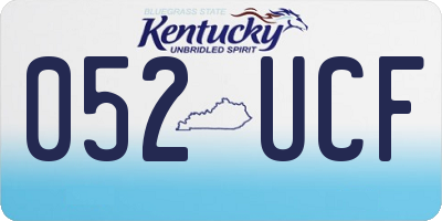 KY license plate 052UCF
