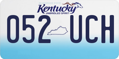 KY license plate 052UCH
