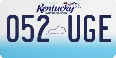 KY license plate 052UGE