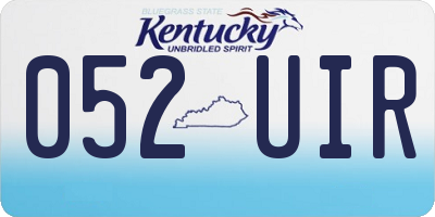 KY license plate 052UIR