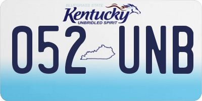 KY license plate 052UNB