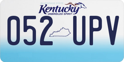 KY license plate 052UPV